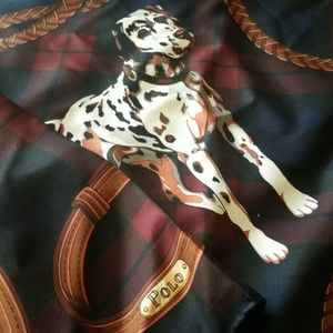 POLO RALPH LAUREN Dog and Tartan Silk Scarf